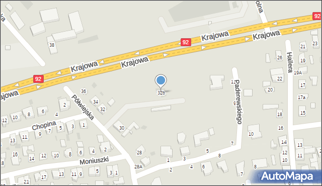 Kostrzyn, Półwiejska, 32b, mapa Kostrzyn