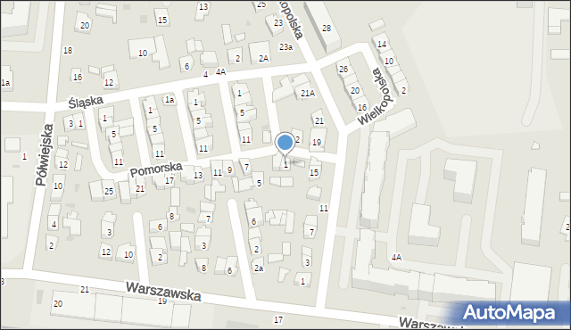 Kostrzyn, Pomorska, 1, mapa Kostrzyn