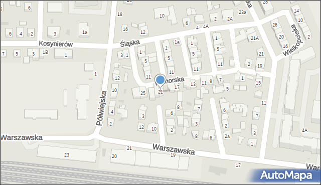 Kostrzyn, Pomorska, 21, mapa Kostrzyn