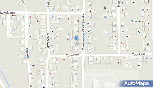 Kostrzyn, Powstańców Wielkopolskich, 13, mapa Kostrzyn