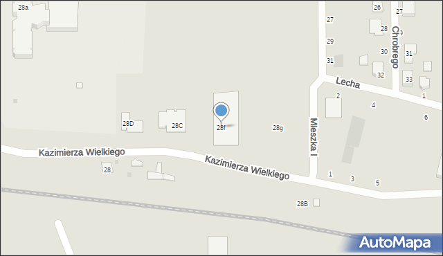 Kostrzyn, Powstańców Wielkopolskich, 28f, mapa Kostrzyn