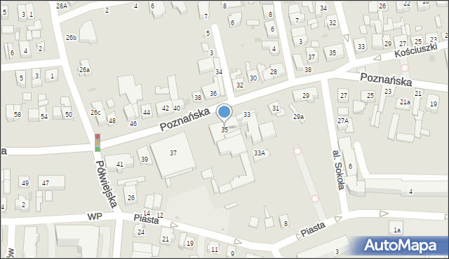 Kostrzyn, Poznańska, 35, mapa Kostrzyn