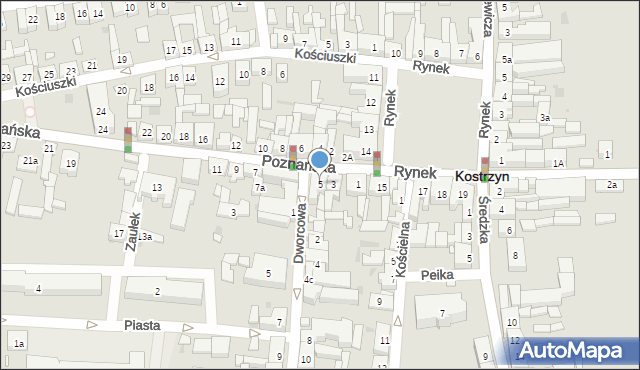 Kostrzyn, Poznańska, 5, mapa Kostrzyn