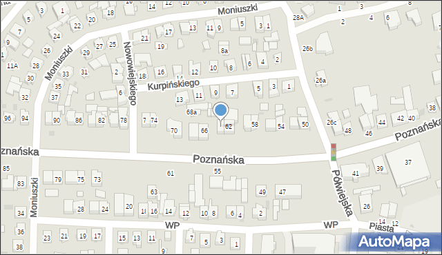 Kostrzyn, Poznańska, 64, mapa Kostrzyn