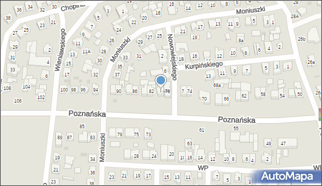 Kostrzyn, Poznańska, 80, mapa Kostrzyn