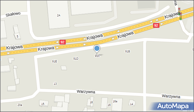 Kostrzyn, Poznańska, 91C, mapa Kostrzyn