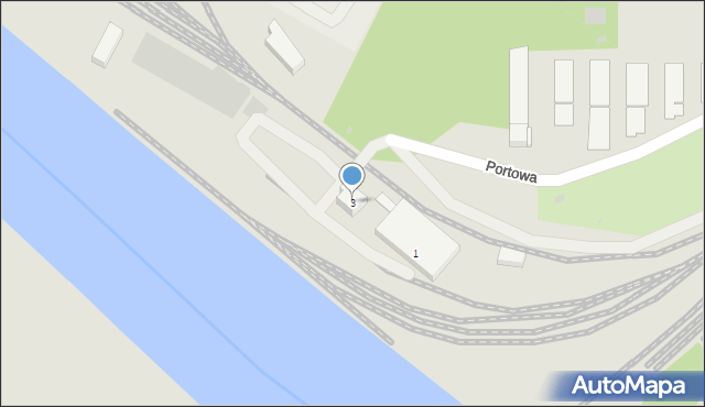 Kostrzyn nad Odrą, Portowa, 3, mapa Kostrzyn nad Odrą