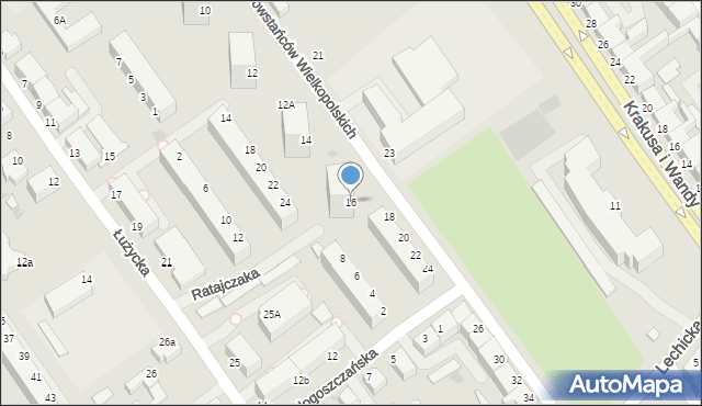 Koszalin, Powstańców Wielkopolskich, 16, mapa Koszalina