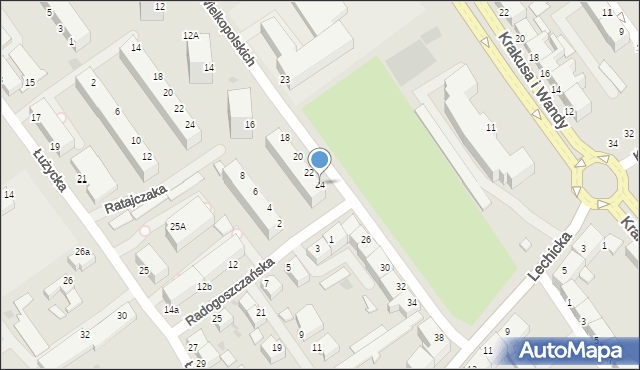 Koszalin, Powstańców Wielkopolskich, 24, mapa Koszalina