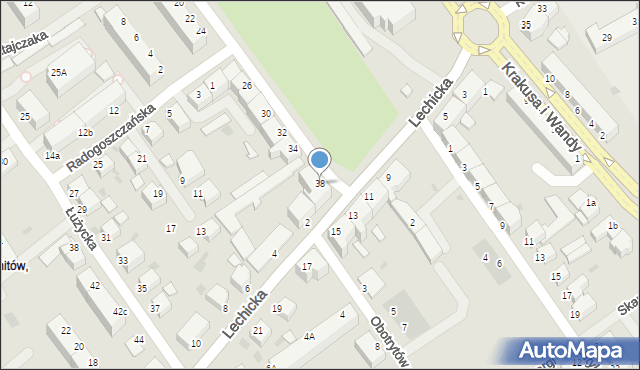 Koszalin, Powstańców Wielkopolskich, 38, mapa Koszalina