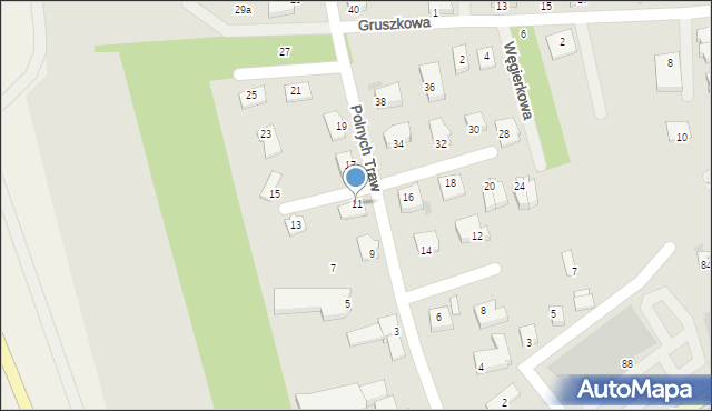 Koszalin, Polnych Traw, 11, mapa Koszalina