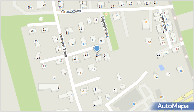 Koszalin, Polnych Traw, 20, mapa Koszalina