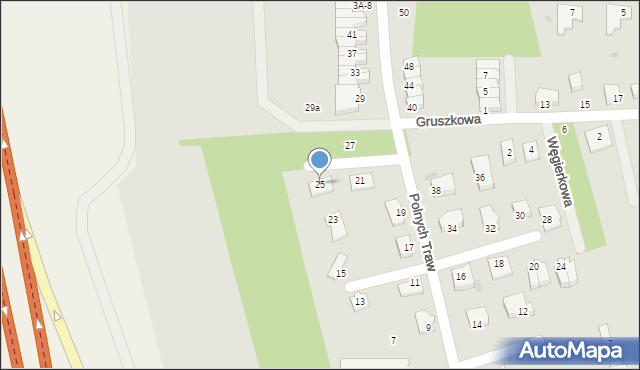 Koszalin, Polnych Traw, 25, mapa Koszalina