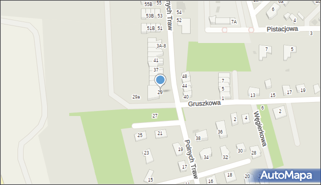 Koszalin, Polnych Traw, 29, mapa Koszalina