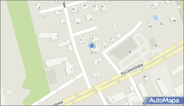 Koszalin, Polnych Traw, 4, mapa Koszalina