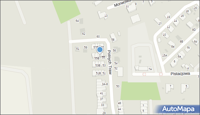 Koszalin, Polnych Traw, 55A, mapa Koszalina