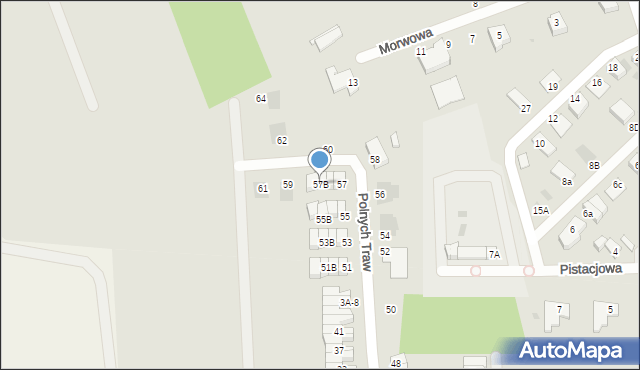 Koszalin, Polnych Traw, 57B, mapa Koszalina