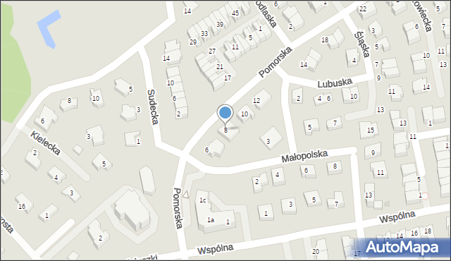 Koszalin, Pomorska, 8, mapa Koszalina