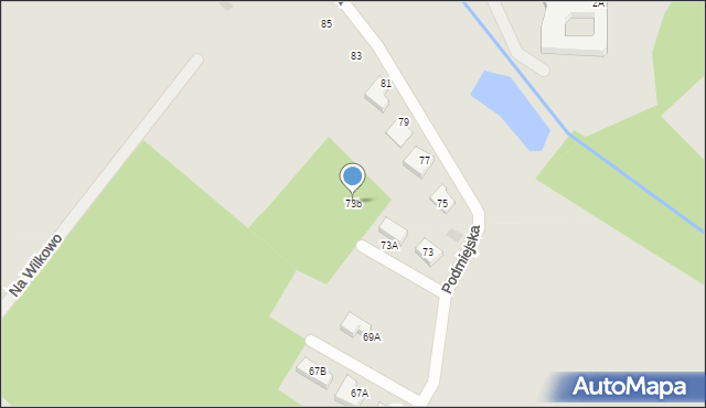 Koszalin, Podmiejska, 73b, mapa Koszalina