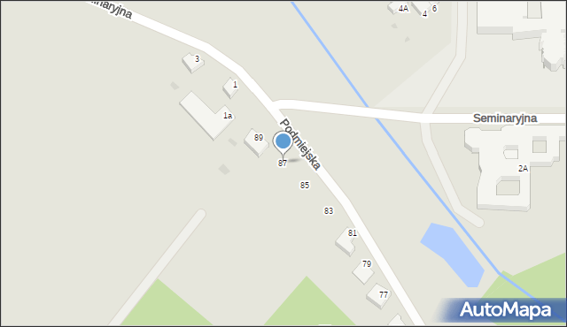 Koszalin, Podmiejska, 87, mapa Koszalina