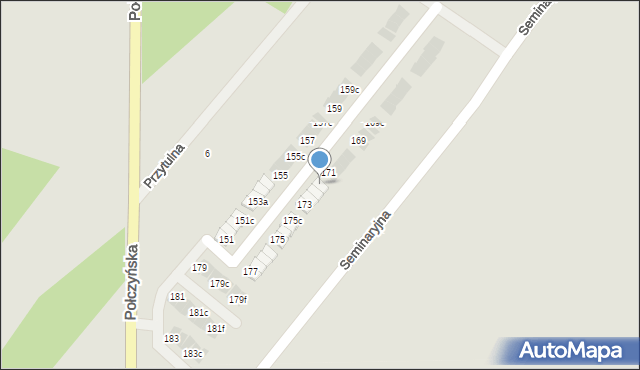 Koszalin, Połczyńska, 173c, mapa Koszalina