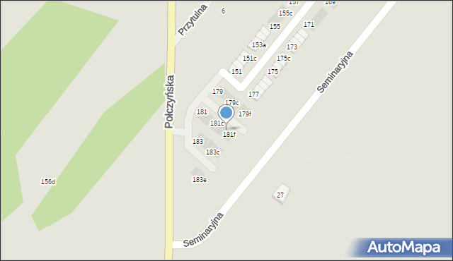 Koszalin, Połczyńska, 181e, mapa Koszalina