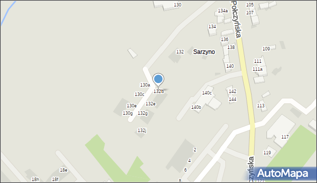 Koszalin, Połczyńska, 132b, mapa Koszalina