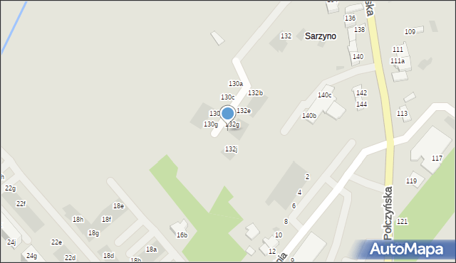 Koszalin, Połczyńska, 132h, mapa Koszalina