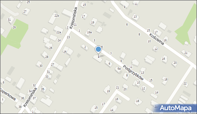 Koszalin, Podgrzybków, 4, mapa Koszalina