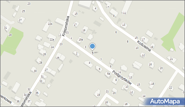 Koszalin, Podgrzybków, 5, mapa Koszalina