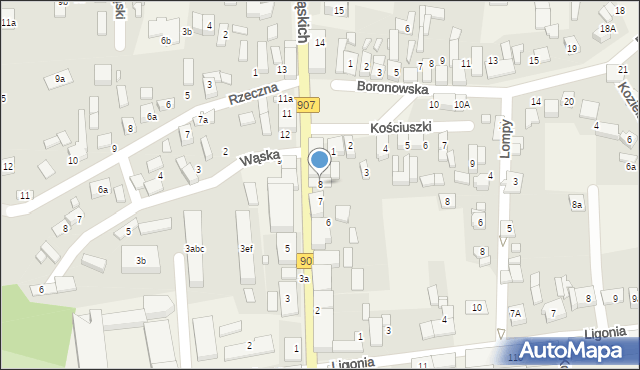 Koszęcin, Powstańców Śląskich, 8, mapa Koszęcin