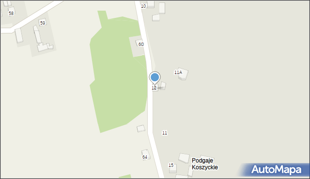 Koszyce, Podgaje, 13, mapa Koszyce