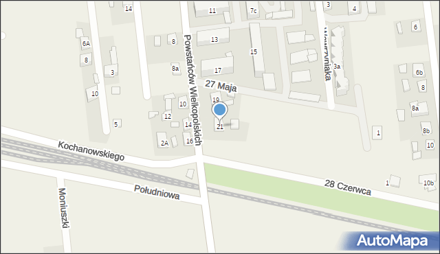 Kotlin, Powstańców Wielkopolskich, 21, mapa Kotlin
