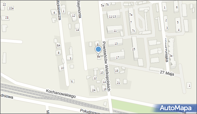 Kotlin, Powstańców Wielkopolskich, 8a, mapa Kotlin