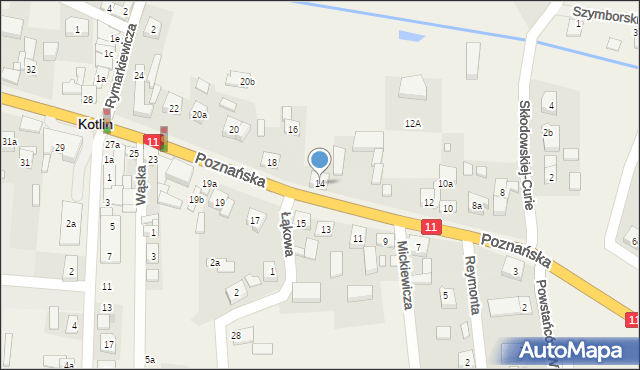 Kotlin, Poznańska, 14, mapa Kotlin