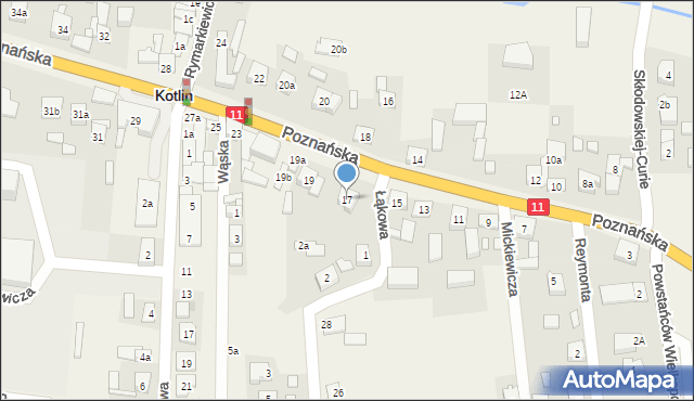 Kotlin, Poznańska, 17, mapa Kotlin