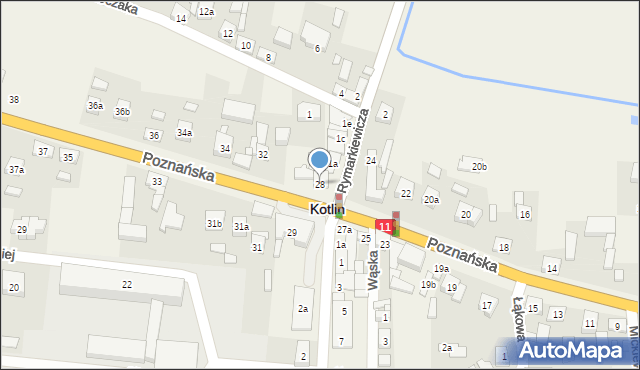 Kotlin, Poznańska, 28, mapa Kotlin