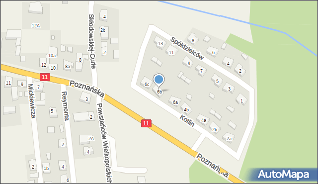 Kotlin, Poznańska, 6b, mapa Kotlin