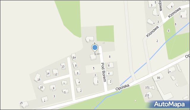 Kotórz Mały, Pod Borem, 7, mapa Kotórz Mały