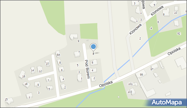 Kotórz Mały, Pod Borem, 8, mapa Kotórz Mały