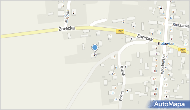 Kotowice, Polna, 2A, mapa Kotowice