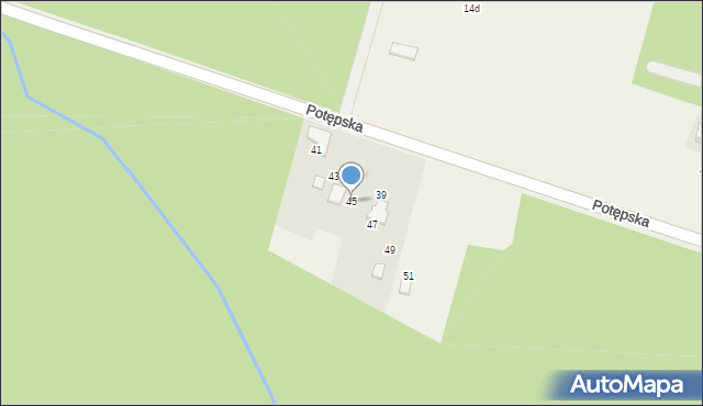 Koty, Potępska, 45, mapa Koty