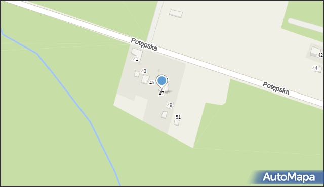Koty, Potępska, 47, mapa Koty