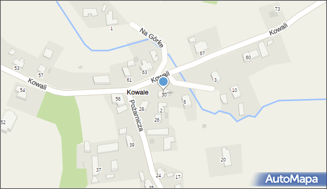 Kowale, Pożarnicza, 30, mapa Kowale