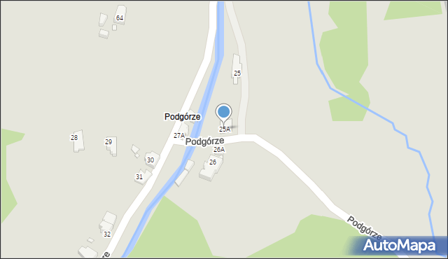 Kowary, Podgórze, 25A, mapa Kowary