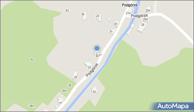 Kowary, Podgórze, 32, mapa Kowary