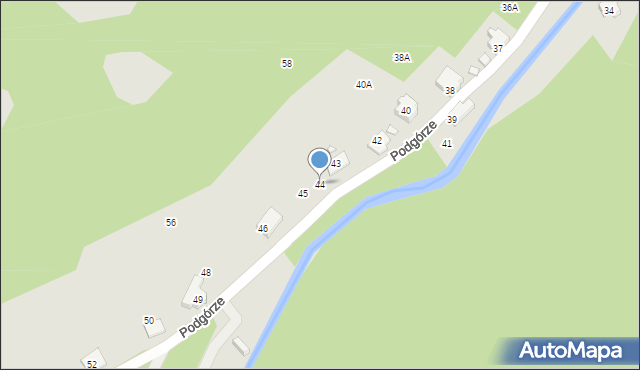 Kowary, Podgórze, 44, mapa Kowary