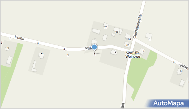 Kownaty Żędowe, Polna, 3, mapa Kownaty Żędowe