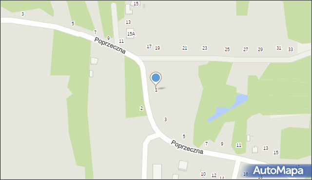 Koziegłowy, Poprzeczna, 1, mapa Koziegłowy