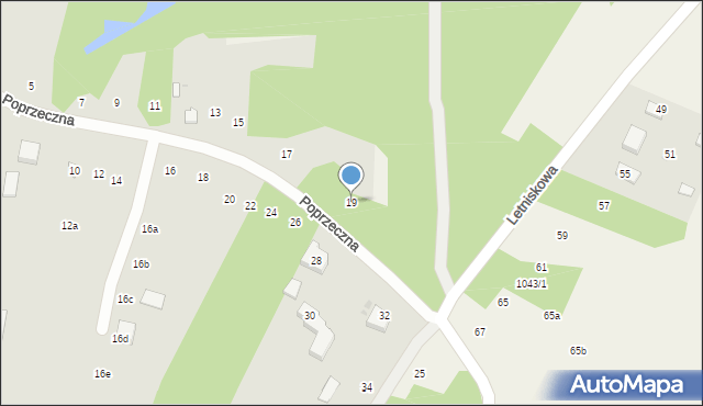 Koziegłowy, Poprzeczna, 19, mapa Koziegłowy